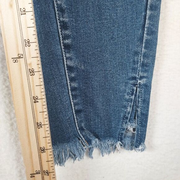 KanCan Women’s Jeans 9/28 Blue High Rise Skinny Raw Hem Ankle Slit KC7140M - Picture 7 of 11